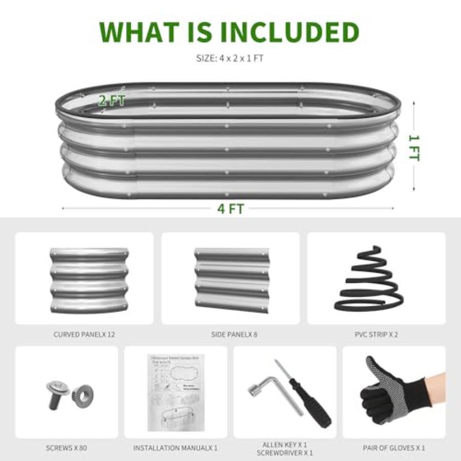 Jardinera Elevada Ovalada Gran - Raised Garden Bed reseña y precio
